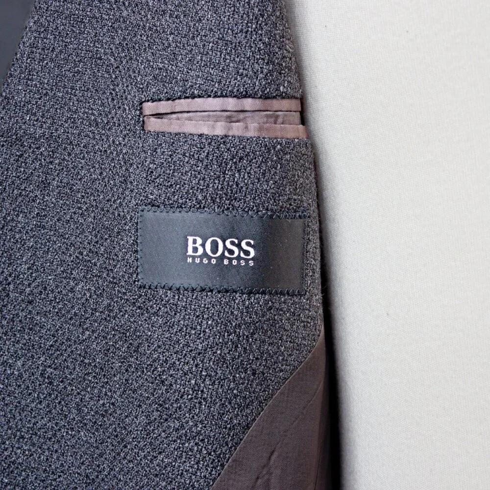 Mens Wool Blend Blazer | Hugo Boss | 44 L | Classic Fit Double-Breasted 3-Button - Picture 4 of 7
